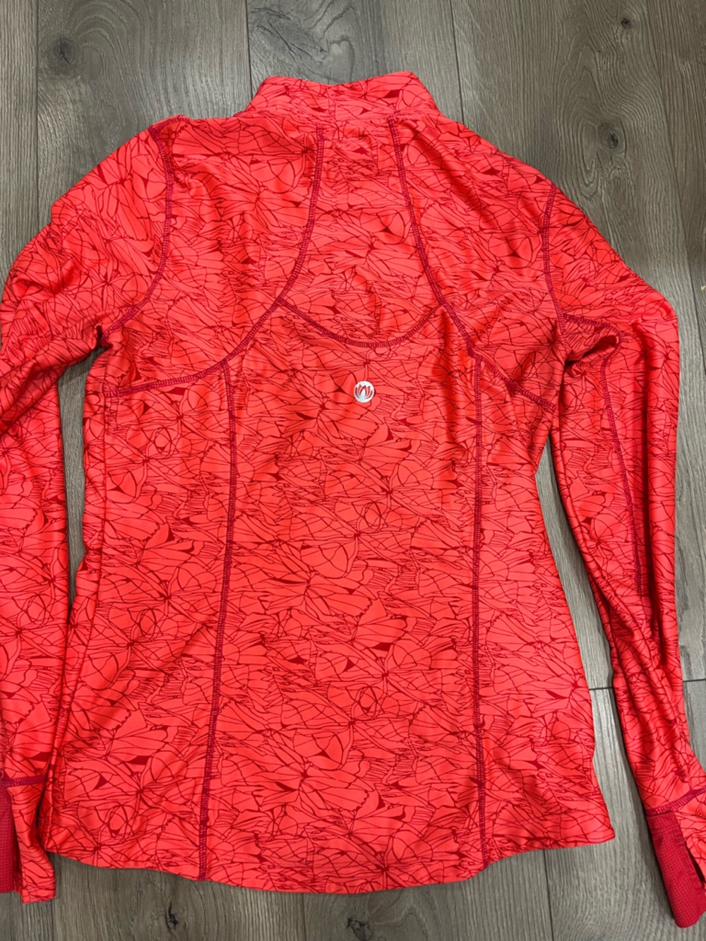Mondetta Red Floral-Print Long Sleeve Bomber Jacket